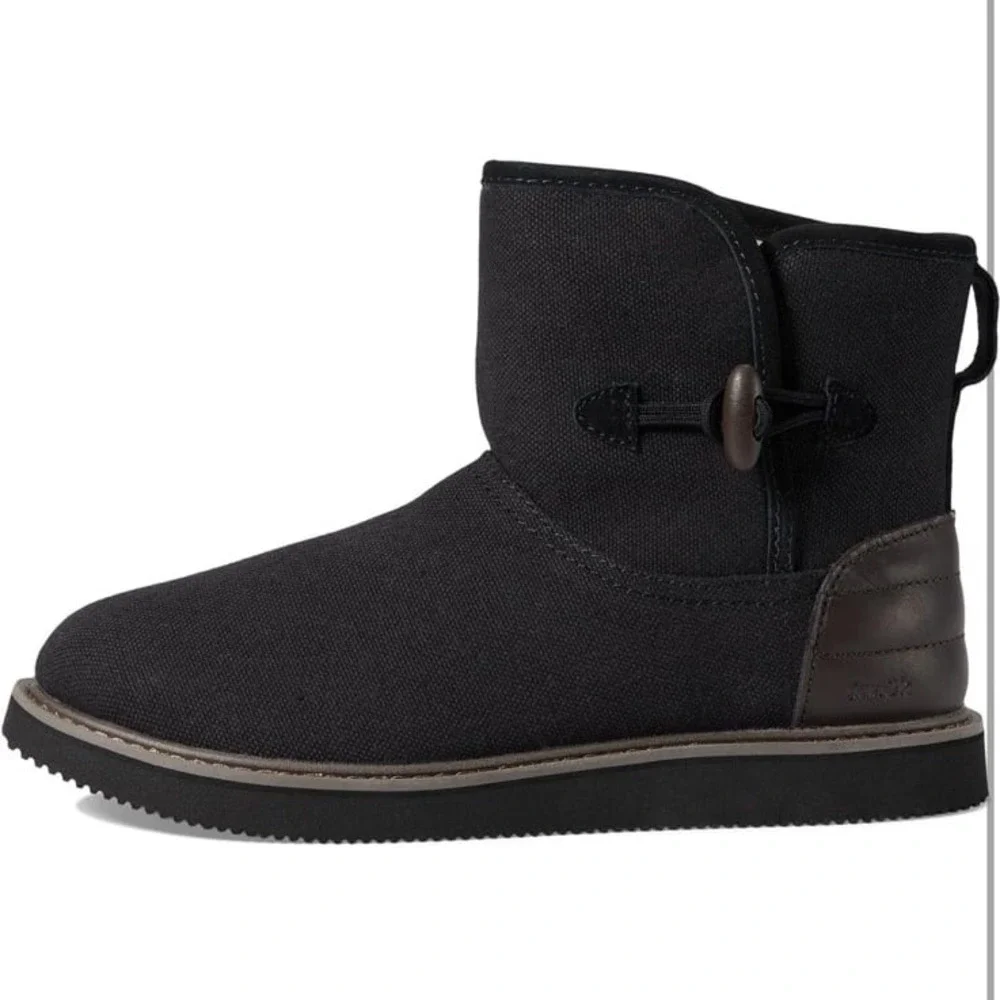 New‎ Women's Sanuk Cozy Vibe Surf Check SL ankle boots black hemp cotton size 5